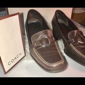 | COACH Italian leather buckle loafers sz 7